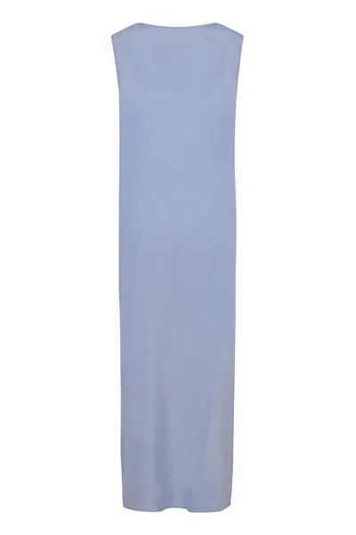 P.a.r.o.s.h Cowl-neck High-low Blouse In Blue