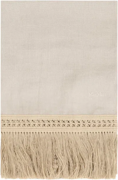 Max Mara Grammo Linen Scarf In Neutral