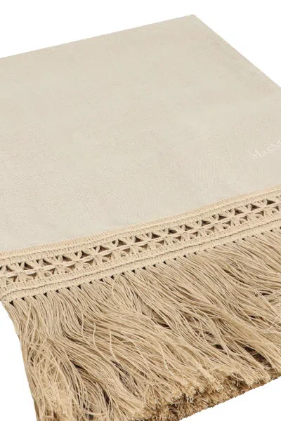 Max Mara Grammo Linen Scarf In Neutral