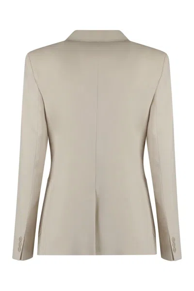 Weekend Max Mara Nervoso Double-breasted Wool Blazer In Beige