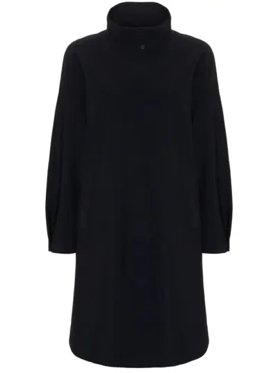 Herno Press-stud Single-breasted Coat In Black