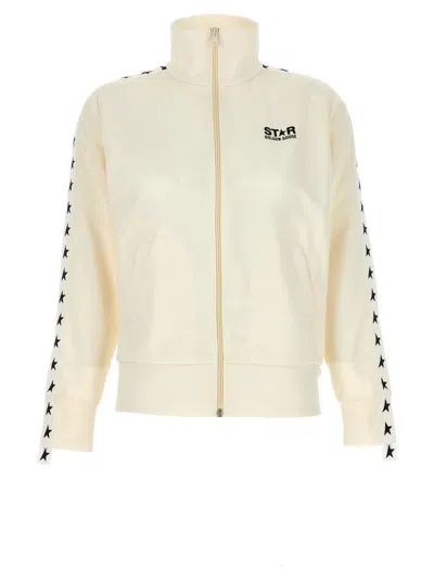 Golden Goose Grosgrain-trim Tech Jersey Track Jacket In Neutral