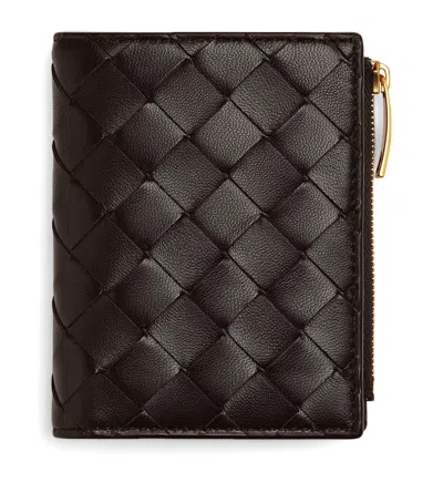 Bottega Veneta Woven Wallet Gold-tone Hardware In Brown