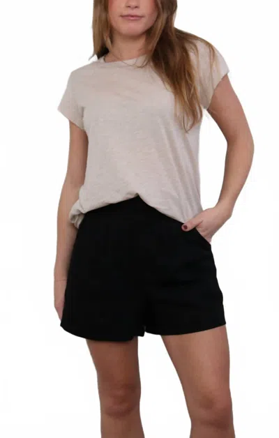 Mint Dean Linen Shorts In Black