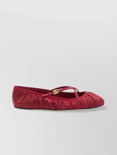 Dolce & Gabbana Satin Ballerina In Red