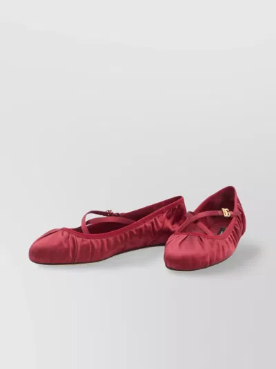 Dolce & Gabbana Satin Ballerina In Red