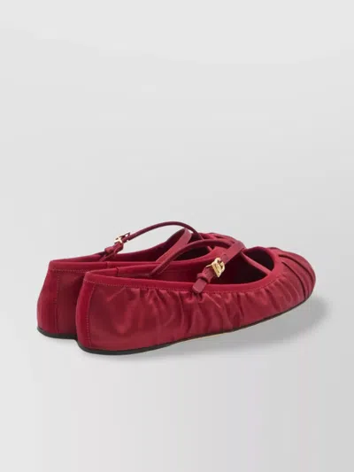 Dolce & Gabbana Satin Ballerina In Red