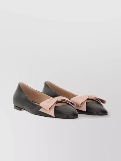 Valentino 'bowow' Ballet Flats Featuring Bow Detail In Brown
