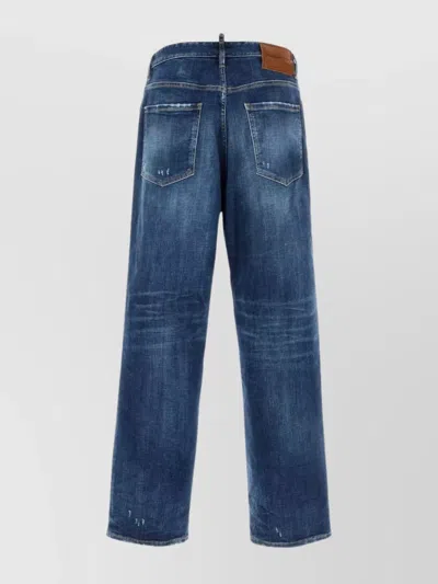 Dsquared2 Classic Five-pocket Jeans With Subtle Fading And Distressing In Blue