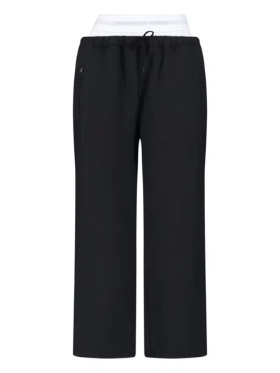 Alexander Wang Wide Leg Sweatpants With Elastic Exposed Brief In Multi