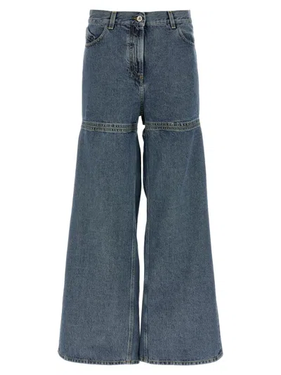 Attico Light Blue Cut-out Jeans In Blue