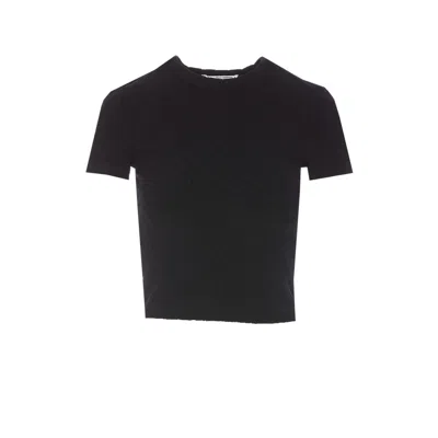 Alexander Wang Textured Short-sleeved T-shirt In Black