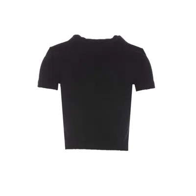 Alexander Wang Textured Short-sleeved T-shirt In Black