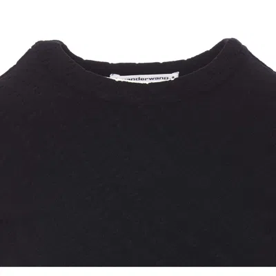 Alexander Wang Textured Short-sleeved T-shirt In Black
