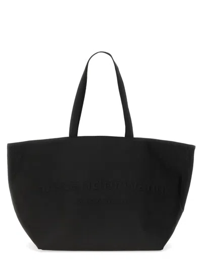 Alexander Wang Structured Black Tote Bag With Subtle Embossed Logo In Black
