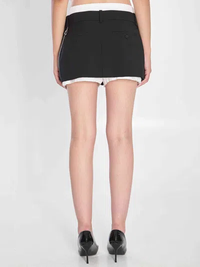 Alexander Wang Pre-styled Pleated Skort With Chain In Black
