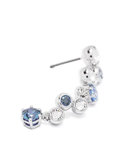 Swarovski Constella Rhodium Plated Drop Earrings In Metallic
