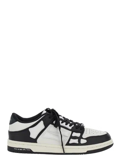Amiri Skel Bicolor Leather Low-top Sneakers In White