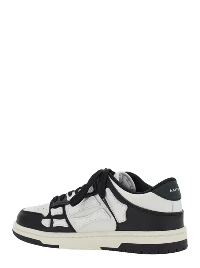 Amiri Skel Bicolor Leather Low-top Sneakers In White