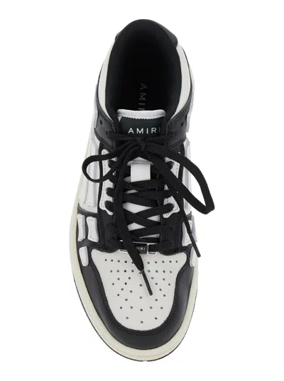 Amiri Skel Bicolor Leather Low-top Sneakers In White