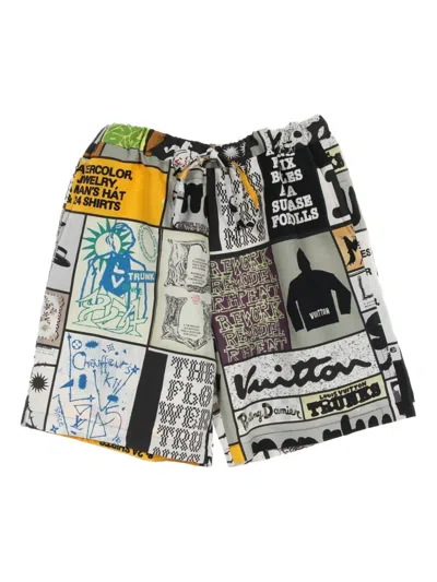 Pre-owned Louis Vuitton 2020s Printed Drawstring Shorts In White