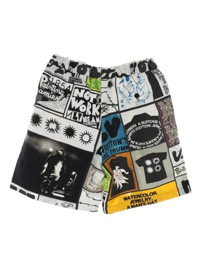 Pre-owned Louis Vuitton 2020s Printed Drawstring Shorts In White