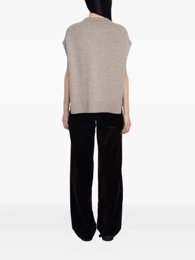 Zadig & Voltaire Womens Avoine Contrast-edge Relaxed-fit Sleeveless Wool And Cashmere-blend Jumper In Neutral