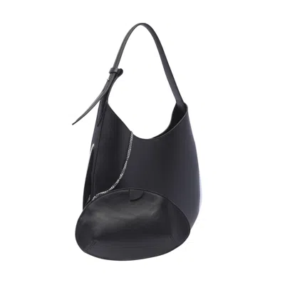 Benedetta Bruzziches Shopper With Adjustable Handle And Curved Shape In Black