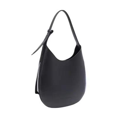 Benedetta Bruzziches Shopper With Adjustable Handle And Curved Shape In Black