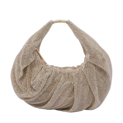 Benedetta Bruzziches Crystal Logo Mini Bag In Gold