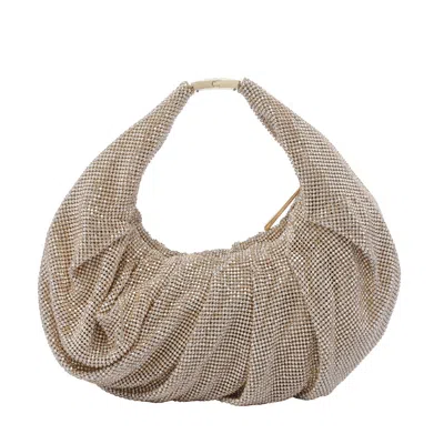 Benedetta Bruzziches Crystal Logo Mini Bag In Gold