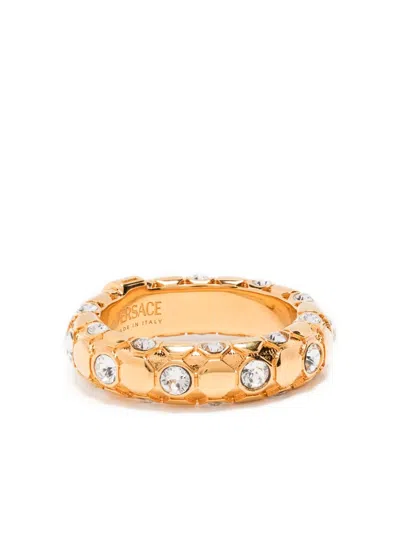 Versace Gold Embellished Ring