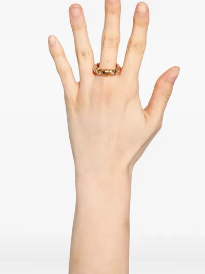 Versace Gold Embellished Ring