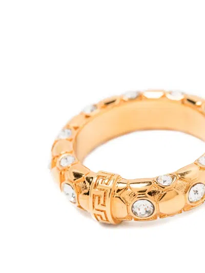 Versace Gold Embellished Ring