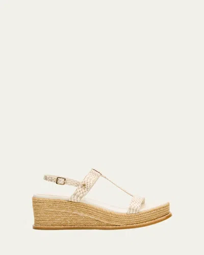 Jimmy Choo Theia 60 Snake-printed Leather Wedge Sandals In Gray