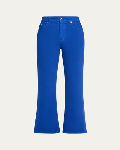 Gabriela Hearst Ezra Bootcut Cropped Jean In Cobalt Recycled Cotton Denim In Blue