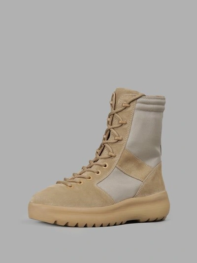 Shop Yeezy Men's Beige Military Boots
