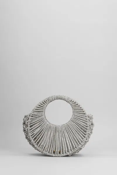 Hibourama Jaya Silver Jewelry Bag With Crystals In Gray