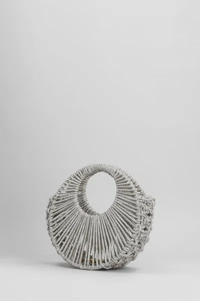 Hibourama Jaya Silver Jewelry Bag With Crystals In Gray
