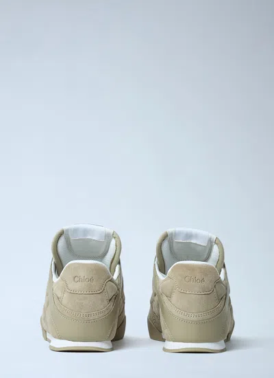 Chloé Quilted Low-top Lace-up Rubber Shoes In Green