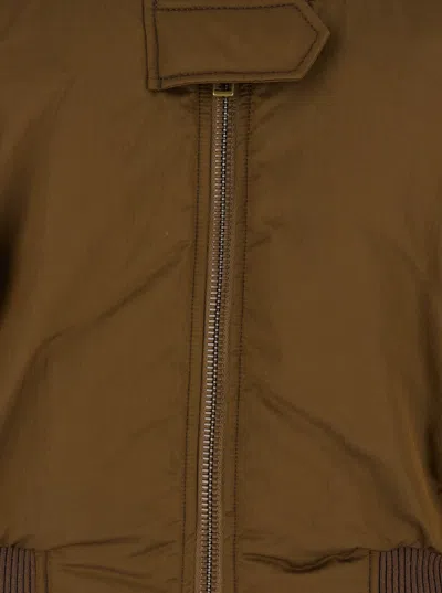 Chloé Zip-up Cropped Bomber Jacket In Brown