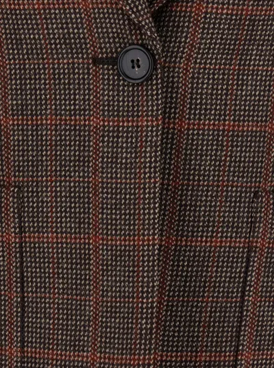 Chloé Chloe Women Checked Wool Tailored Jacket In Brown