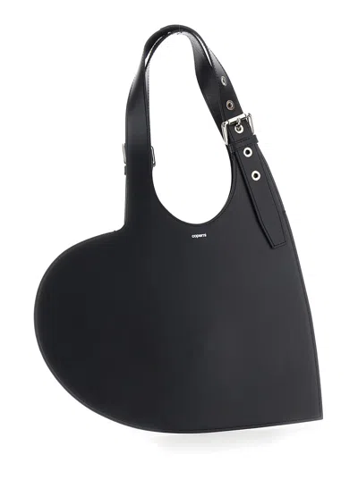 Coperni Asymmetrical Heart-shaped Shoulder Bag In Black
