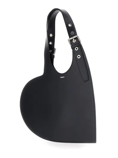 Coperni Asymmetrical Heart-shaped Shoulder Bag In Black