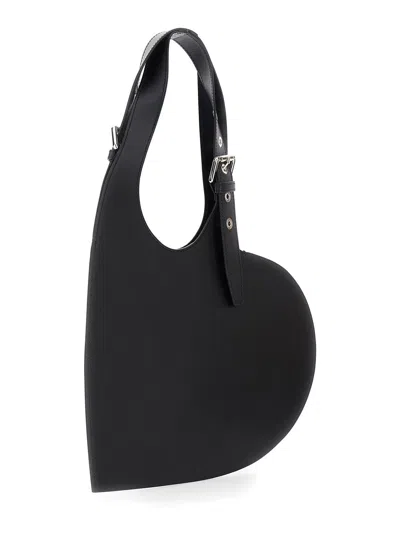 Coperni Asymmetrical Heart-shaped Shoulder Bag In Black