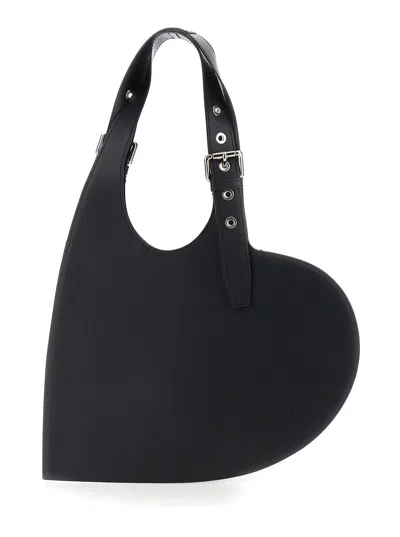 Coperni Asymmetrical Heart-shaped Shoulder Bag In Black