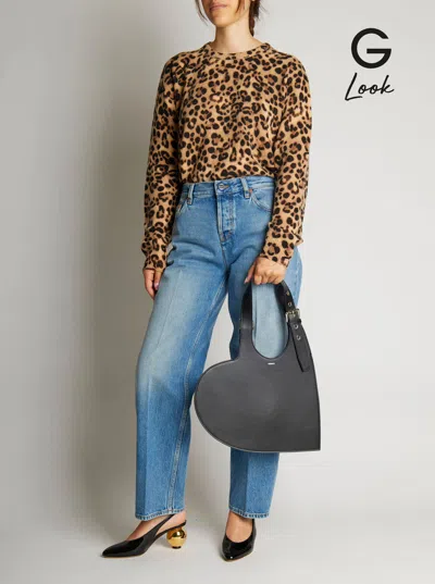 Coperni Asymmetrical Heart-shaped Shoulder Bag In Black