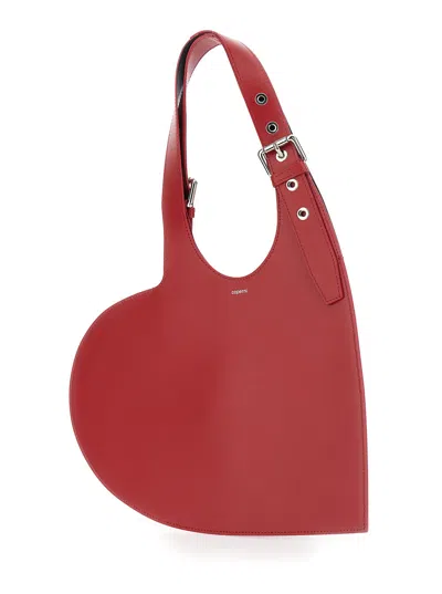 Coperni Heart-shaped Red Calfskin Tote Bag With Adjustable Handle In Red
