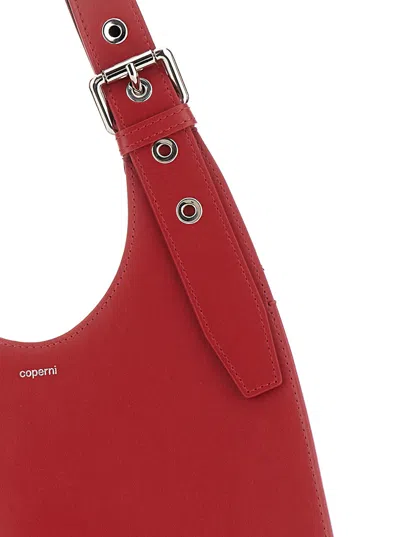 Coperni Heart-shaped Red Calfskin Tote Bag With Adjustable Handle In Red
