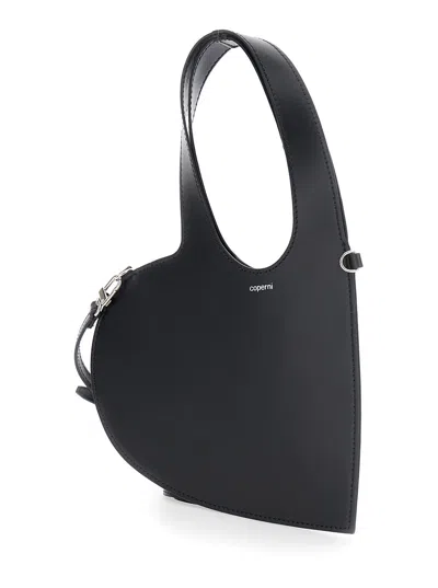 Coperni Baby Heart Leather Crossbody Bag In Black